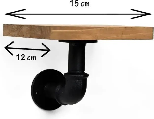 Raft stil industrial din lemn-metal Homs 15x12 cm
