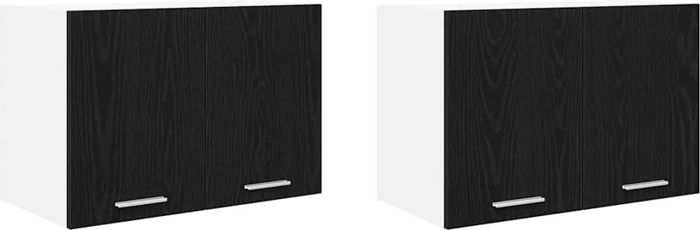 vidaXL Dulap suspendat 2 pcs Stejar negru și Alb 60 x 31 x 40 cm