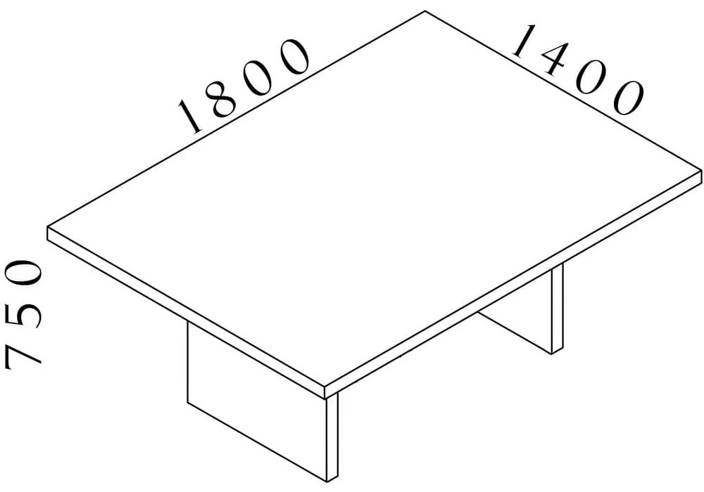 Masa de intalnire Lineart 180 x 140 cm, ulm deschis