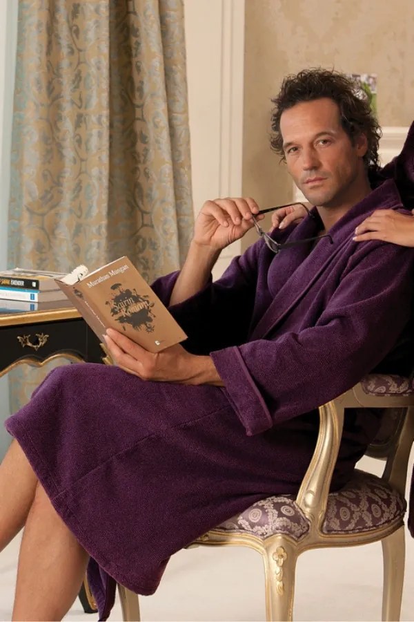 Halat pentru bărbați LORD + prosop + prosop de corp + cutie cadou Albastru / Blue XL