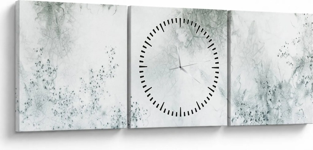 Tablou - Frunze abstract (cu ceas) (90x30 cm)