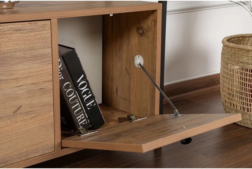 Masă consolă în culoare naturală cu aspect de lemn de pin 29,5x120 cm Solace – Kalune Design