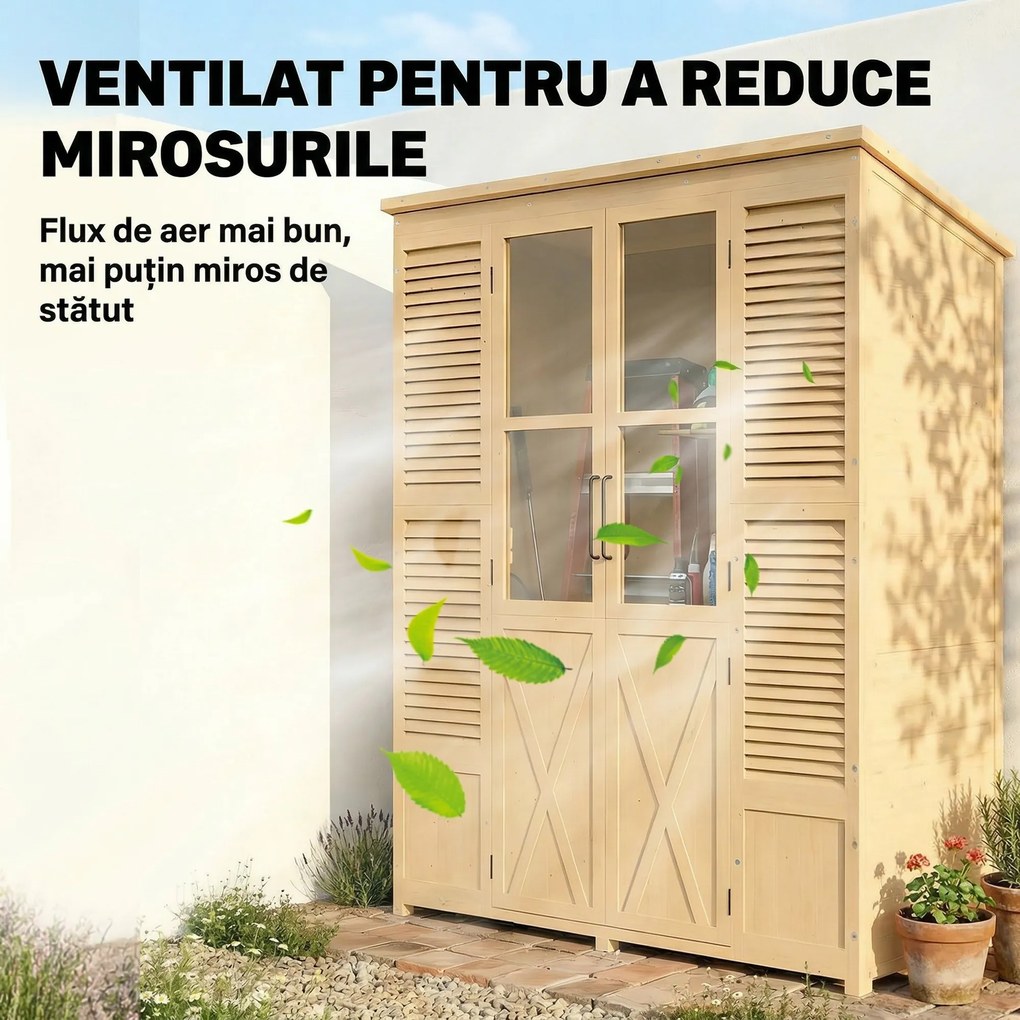 Outsunny magazie debara spațiu depozitare unelte dulap exterior | Aosom Romania