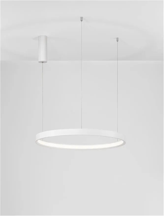 Lustra LED suspendata design modern circular PERRINE D-60cm alba