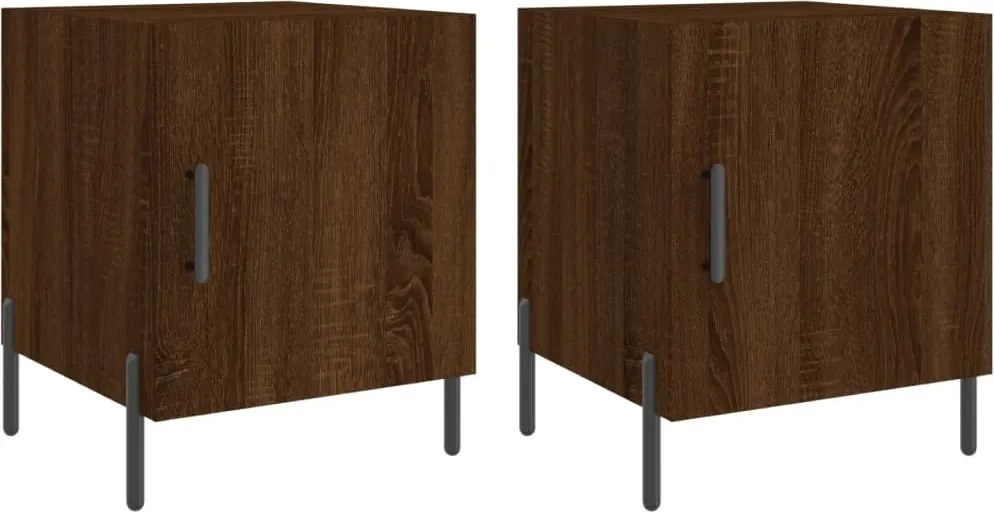 vidaXL Noptiere, 2 buc., stejar maro, 40x40x50 cm, lemn compozit