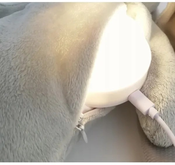 Moonie - Ursuleț de somn cu melodie și lumină, argintiu