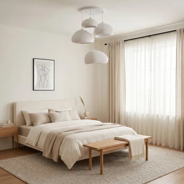 Brilagi - Lustru suspendat pe cablu WABI SABI 4xE27/40W/230V Ø 95 cm alb