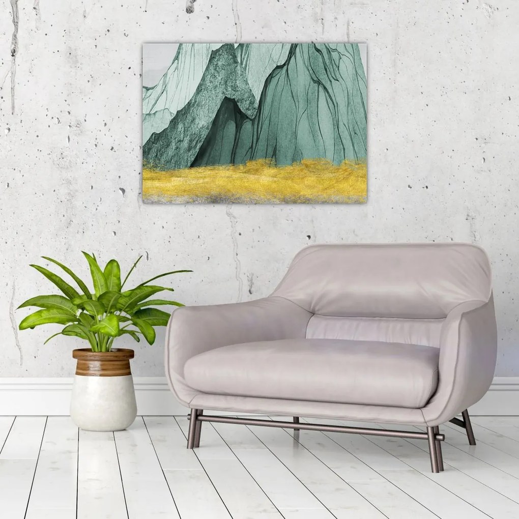 Tablou pe sticlă - Munții Smarald N⁰3 (70x50 cm)