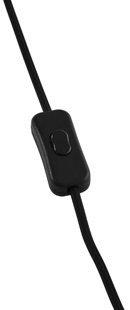 Lampă de masă Art Deco neagră cu sticlă fumurie - Vidro