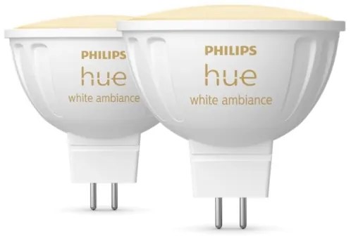 SET 2x bec LED dimabil Philips Hue WA GU5,3/MR16/5,1W/12V 2200-6500K