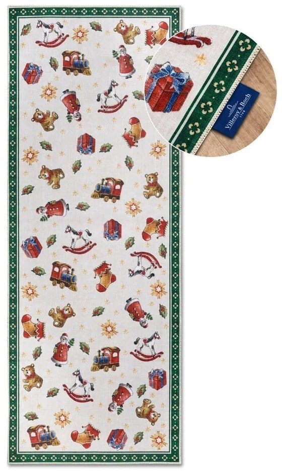 Covor tip traversă verde 80x200 cm cu model de Crăciun Green Christmas – Villeroy&amp;Boch