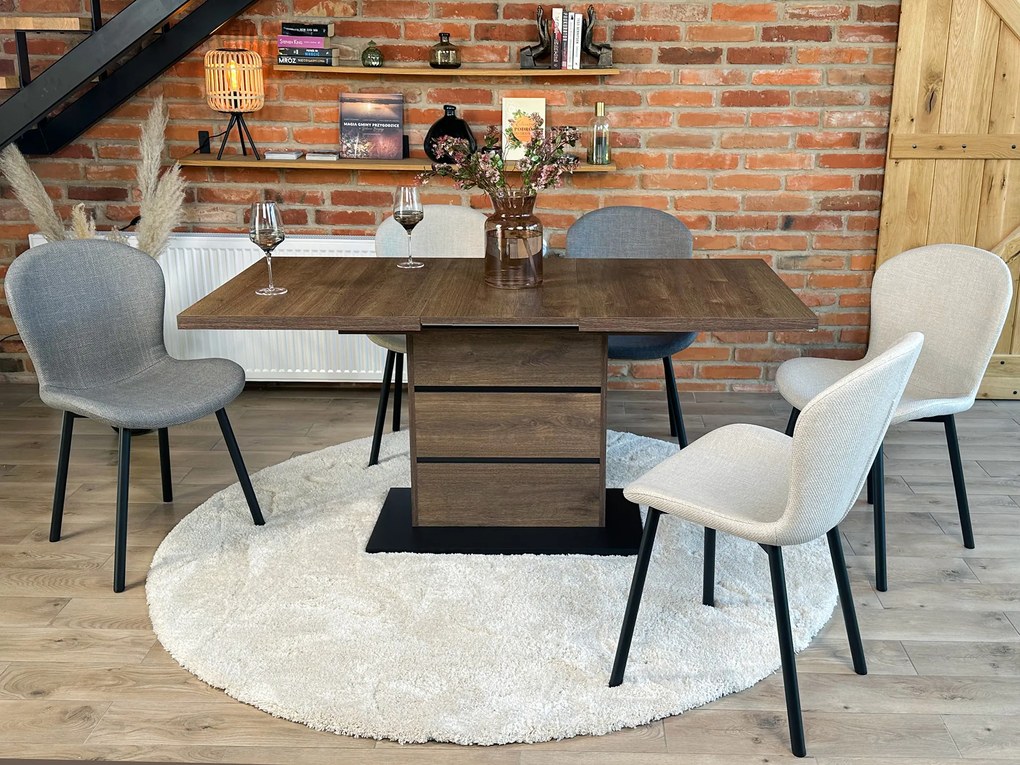 MAZZONI EXPORT FIORA Gri deschis Taupe (material Basel 34) - SCAUN MODERN TAPIȚAT PENTRU SALON/SUFRAGERIE LOFT