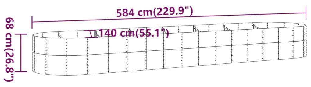 Jardiniera gradina gri 584x140x68 cm otel vopsit electrostatic 1, Gri, 584 x 140 x 68 cm