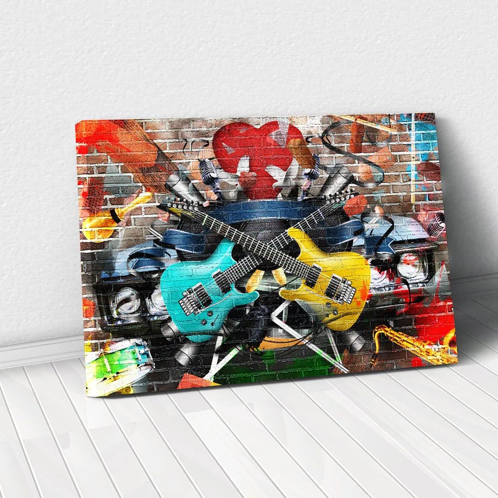 Tablou Canvas - Colourful Guitars 40 x 65 cm