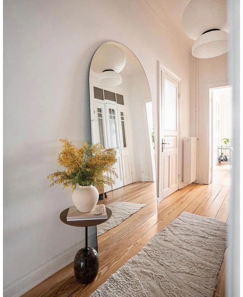 Covor tip traversă alb lavabil/țesut manual din lână 70x200 cm Enkang Ivory – Lorena Canals
