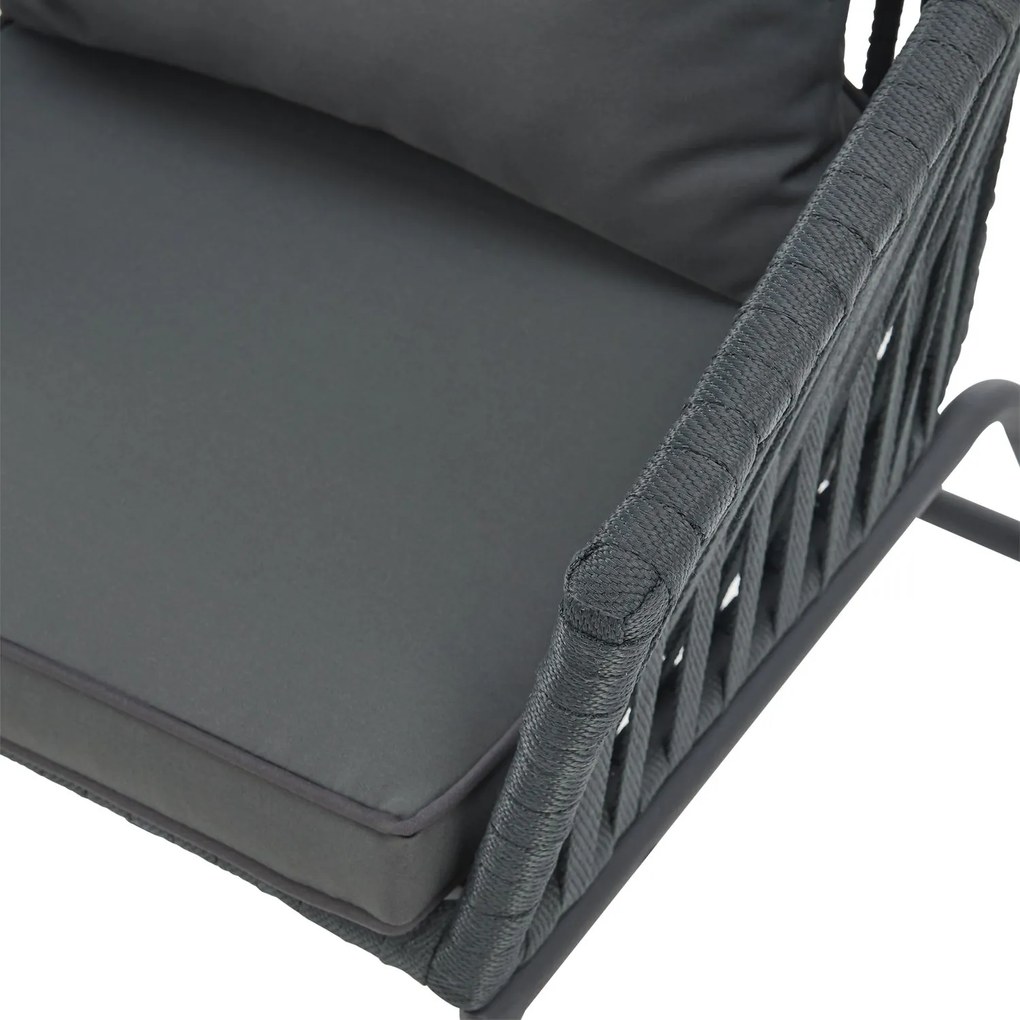 Fotolii din răchită cu perne 2 buc, gri închis