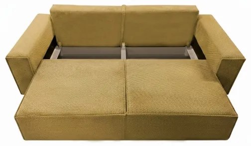 Canapea extensibilă RONDA, 3 locuri, cu spațiu de depozitare, portocalie