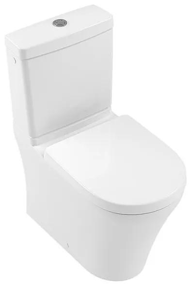 Set vas WC stativ rimless Villeroy &amp; Boch, O.Novo, compact, direct flush, cu rezervor si capac soft close, alb