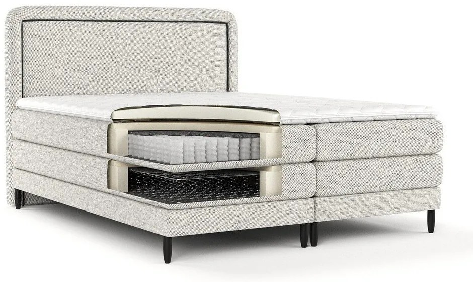 Pat boxspring gri deschis 180x200 cm Dove – Maison de Rêve