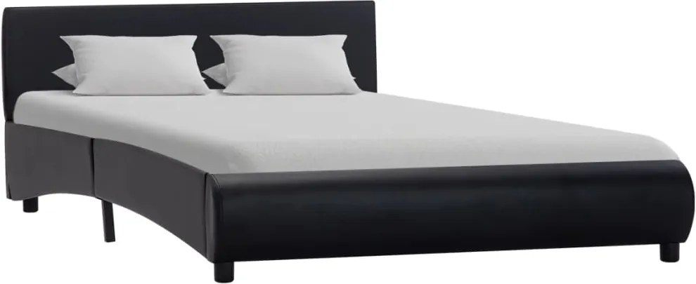 Cadru de pat, negru, 120 x 200 cm, piele ecologica