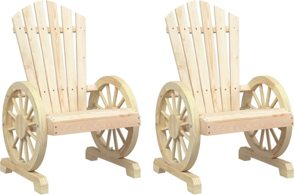 vidaXL Scaune de grădină Adirondack, 2 buc., lemn masiv de brad