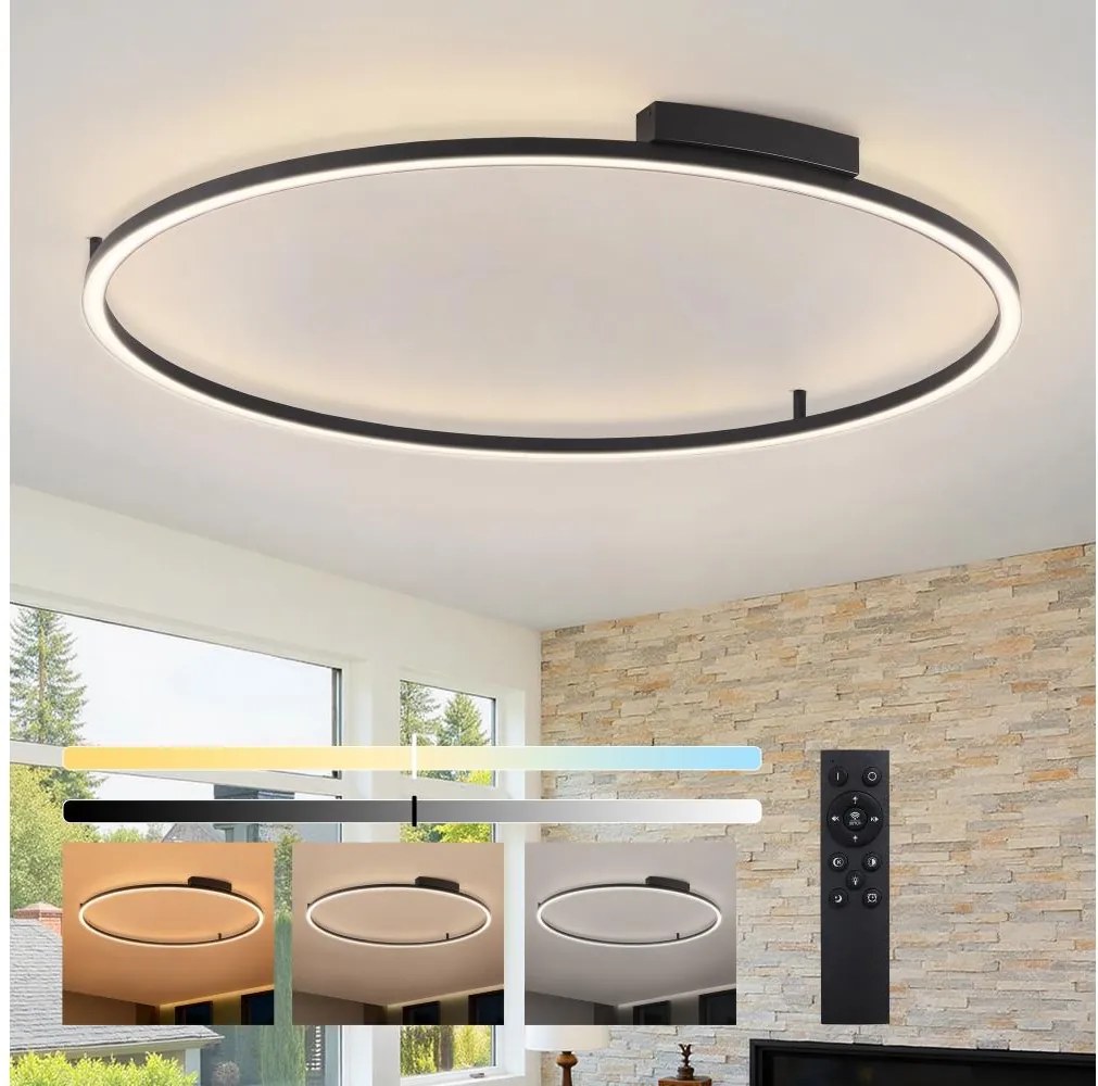Brilagi - Corp de iluminat LED dimabil PORTOFINO LED/85W/230V Ø 120 cm negru + telecomandă
