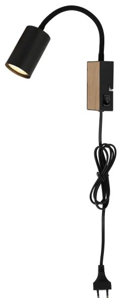 Globo 57911WBW - Lampă flexibilă ROBBY 1xGU10/35W/230V negru/maro