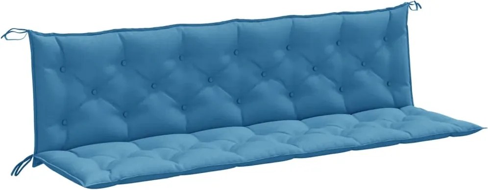 vidaXL Pernă bancă de grădină 2 buc melanj albastru 200x50x7 cm textil