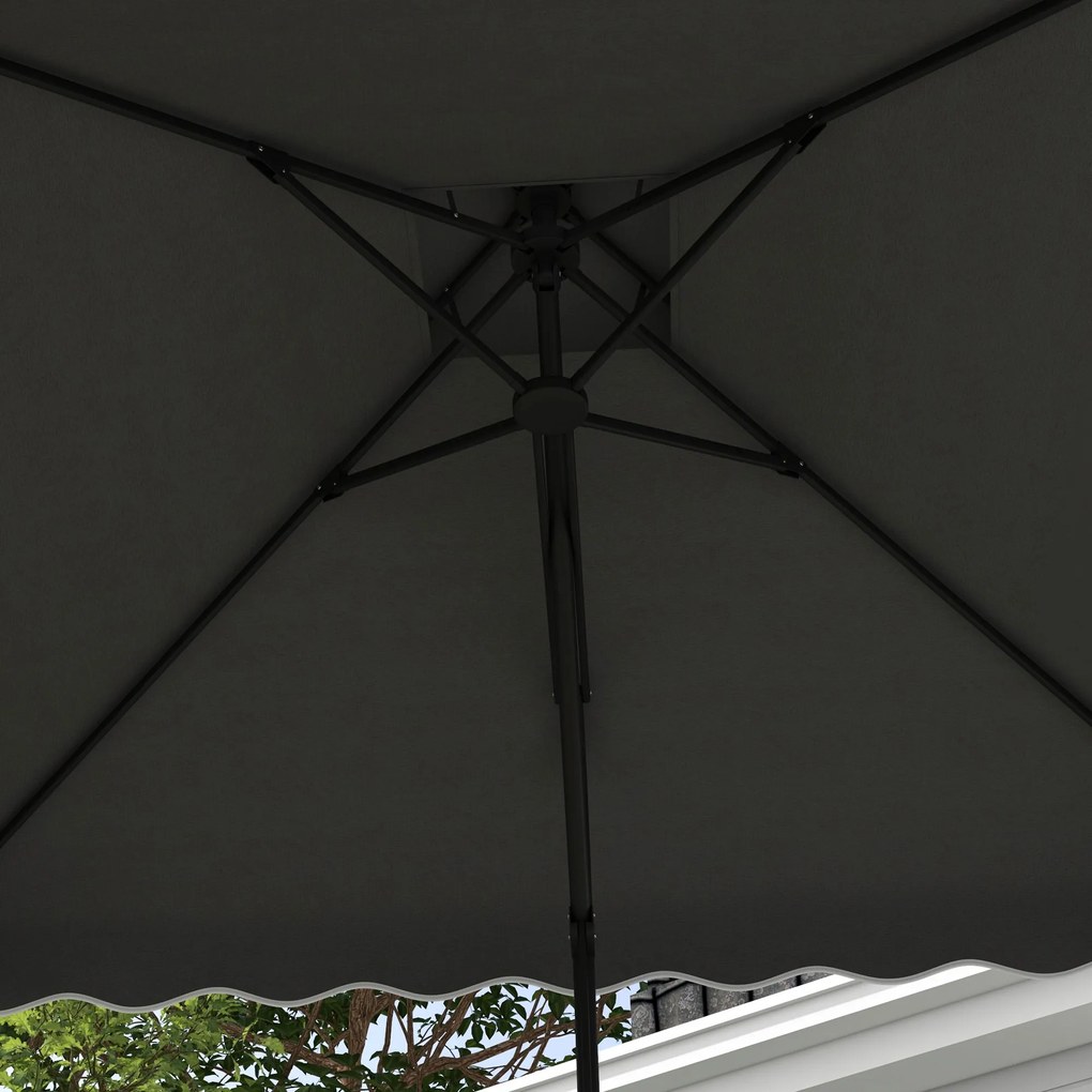 Outsunny Umbrelă Soare 2,5m Volane Duble Cruce | Aosom Romania