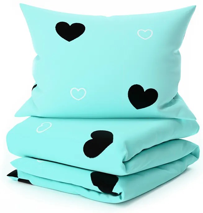 Lenjerie de pat din microfibra CORAZON BLEND albastru Dimensiune lenjerie de pat: 2 buc 70 x 90 cm | 200 x 220 cm