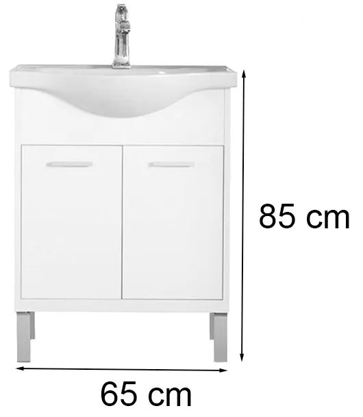 Mobilier complet de baie Nerva Prime 65 alb