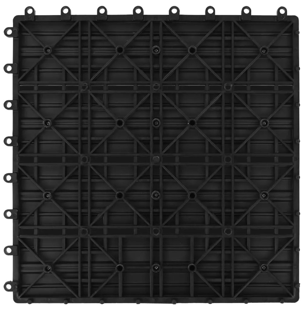 Placi de pardoseala 11 buc, negru, 30 x 30 cm ,WPC, 1 mp Negru, 11, Model 1