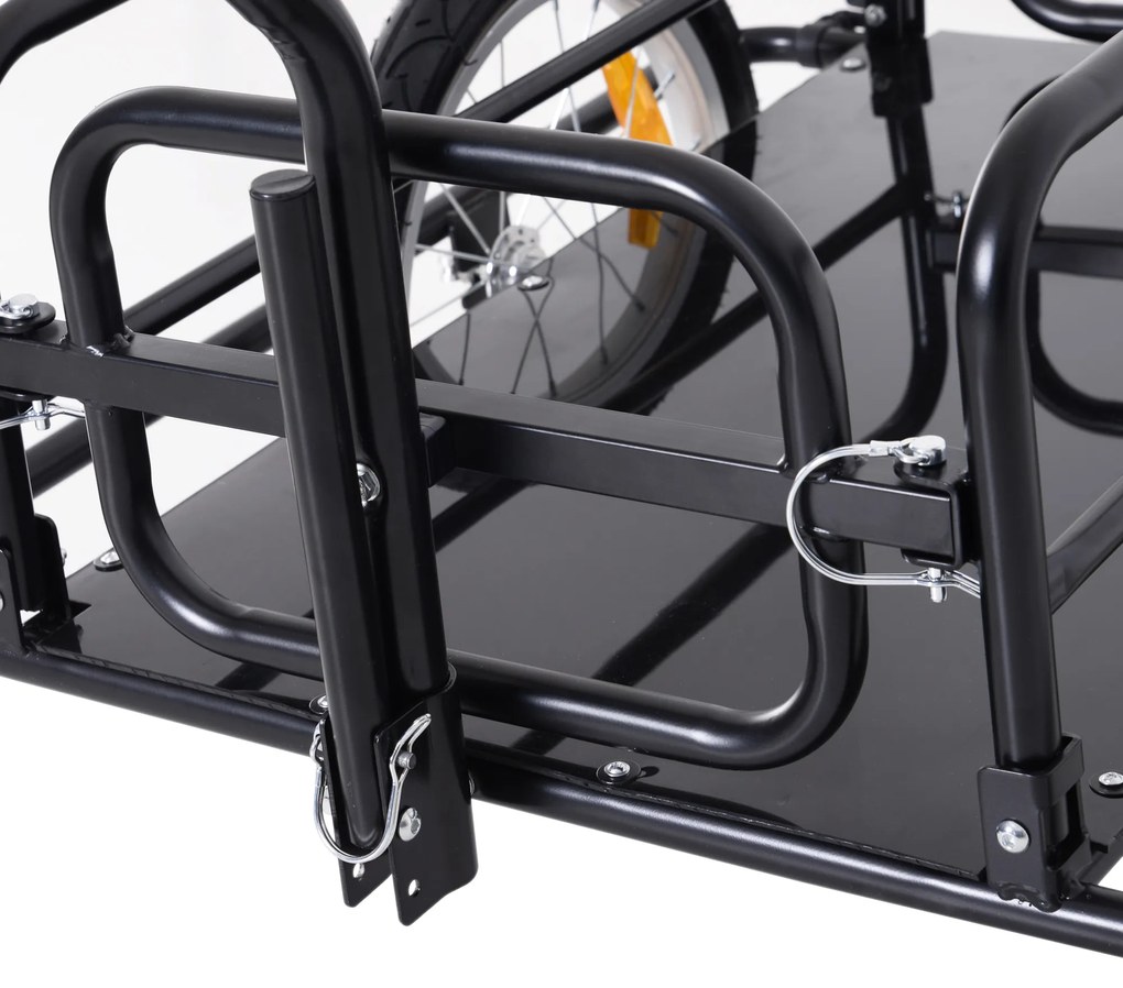 HOMCOM Carucior Remorca pentru Bicicleta Negru 156x72x82cm | Aosom Romania