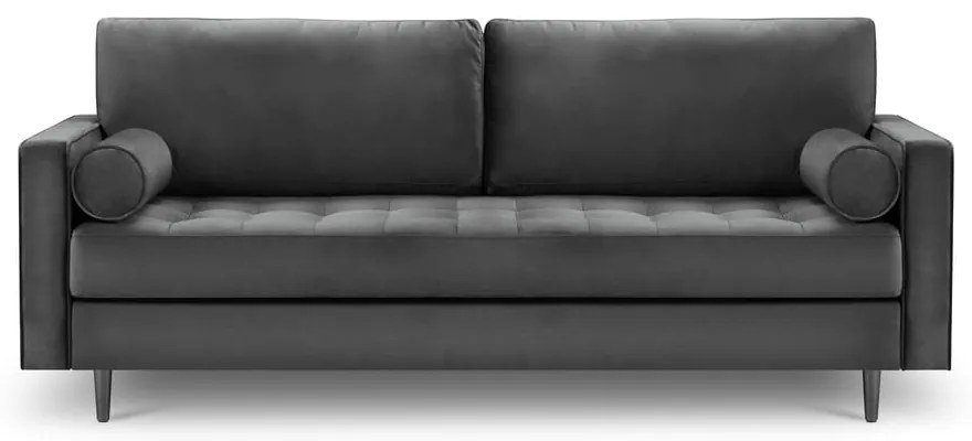 Canapea din catifea Milo Casa Santo, 219 cm, gri închis