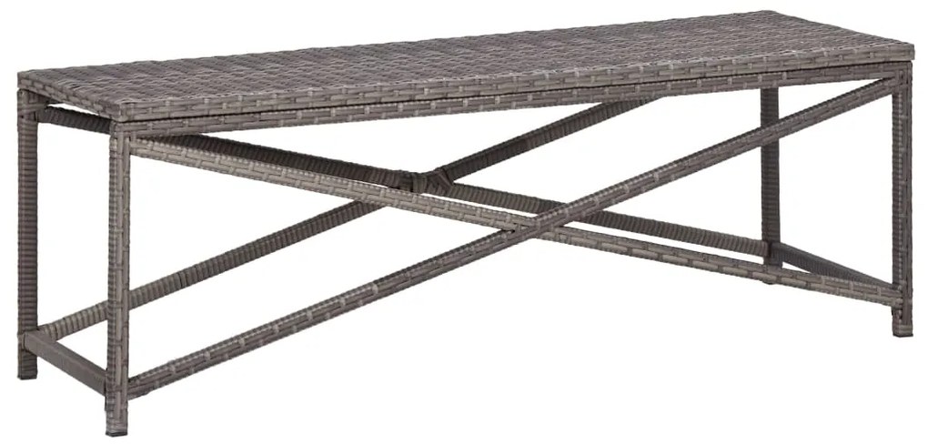 vidaXL Bancă de grădină, gri, 120 cm, poliratan