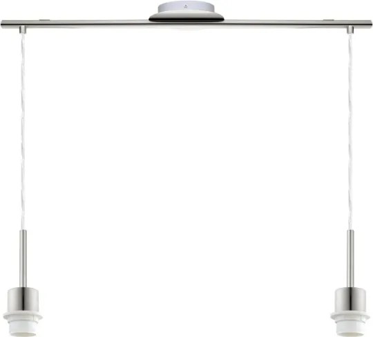 BRILAGI - Lampă suspendată LED pe cablu RETRO GLASS 2xE27/60W/230V crom mat/alb