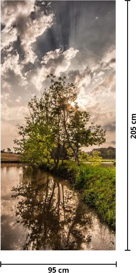 Fototapet pentru ușă - Natură cu razele soarelui (95x205cm)