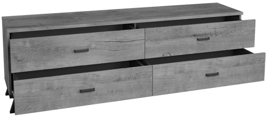 Comodă Juha 7 (stejar lefkas + negru). 1087633