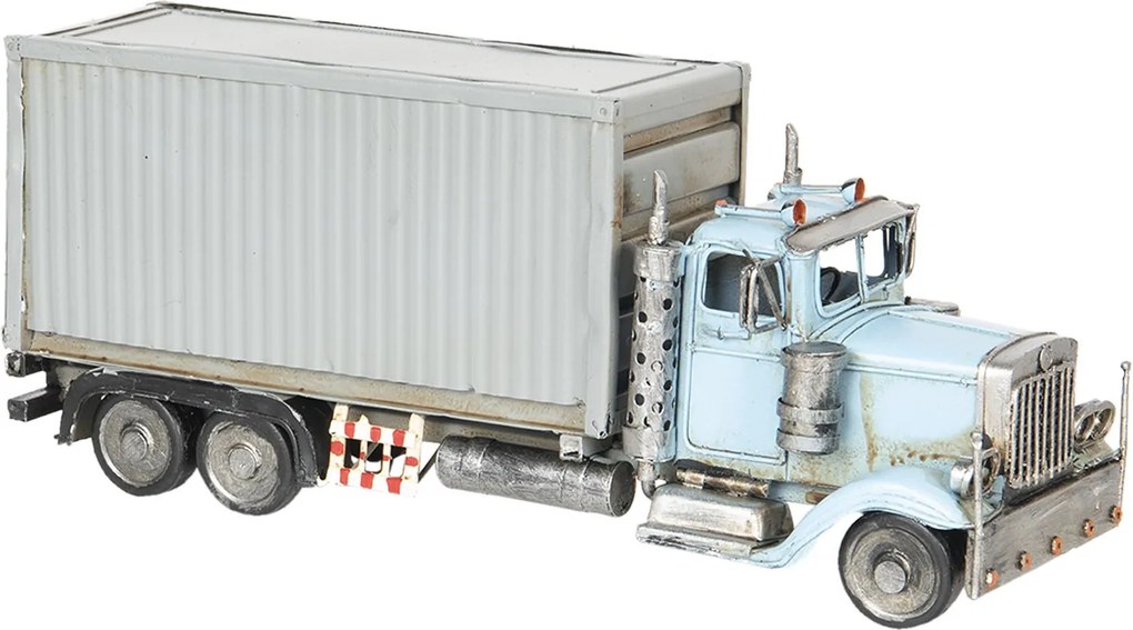 Macheta camion retro metal albastru 29 cm x 10 cm x 12 cm