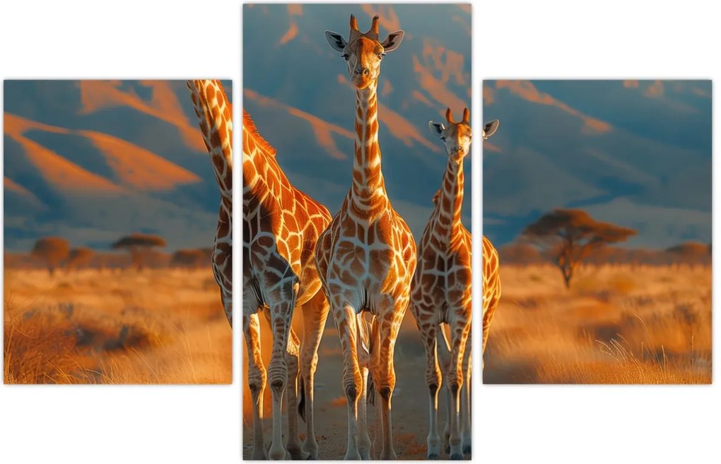 Tablou - Girafe pe pășune (90x60 cm)