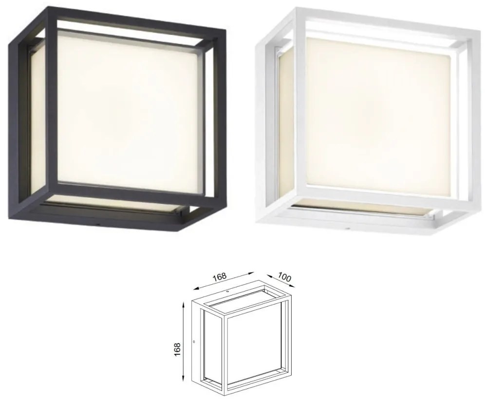 Plafoniera LED iluminat exterior modern IP65 CHAMONIX gri inchis