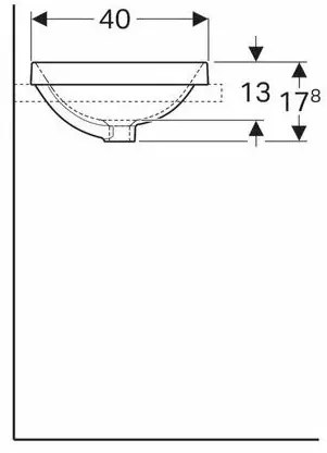 Lavoar incastrat Geberit Variform eliptic cu preaplin 60x40 cm