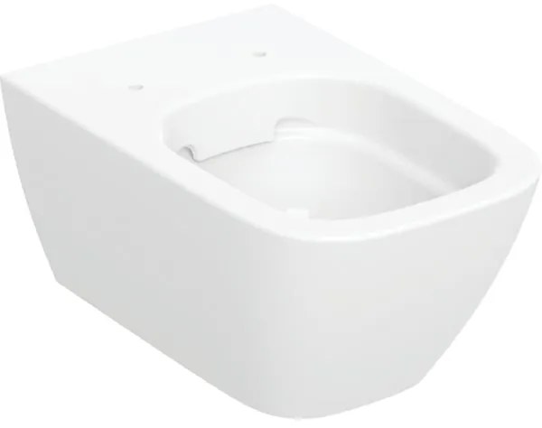 Set vas wc suspendat rimless, alb lucios cu capac din duroplast, softclose, Geberit Smyle Square