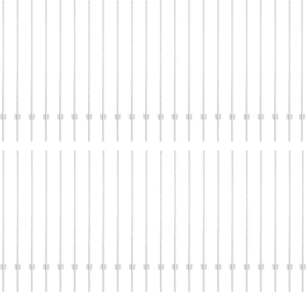 vidaXL Stâlp de gard. 44 pcs Argintiu 180 cm Oțel