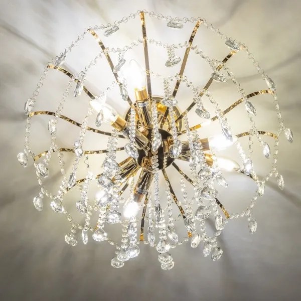 Lustră de cristal aplicată Brilagi CRYSTAL 6xE14/60W/230V auriu