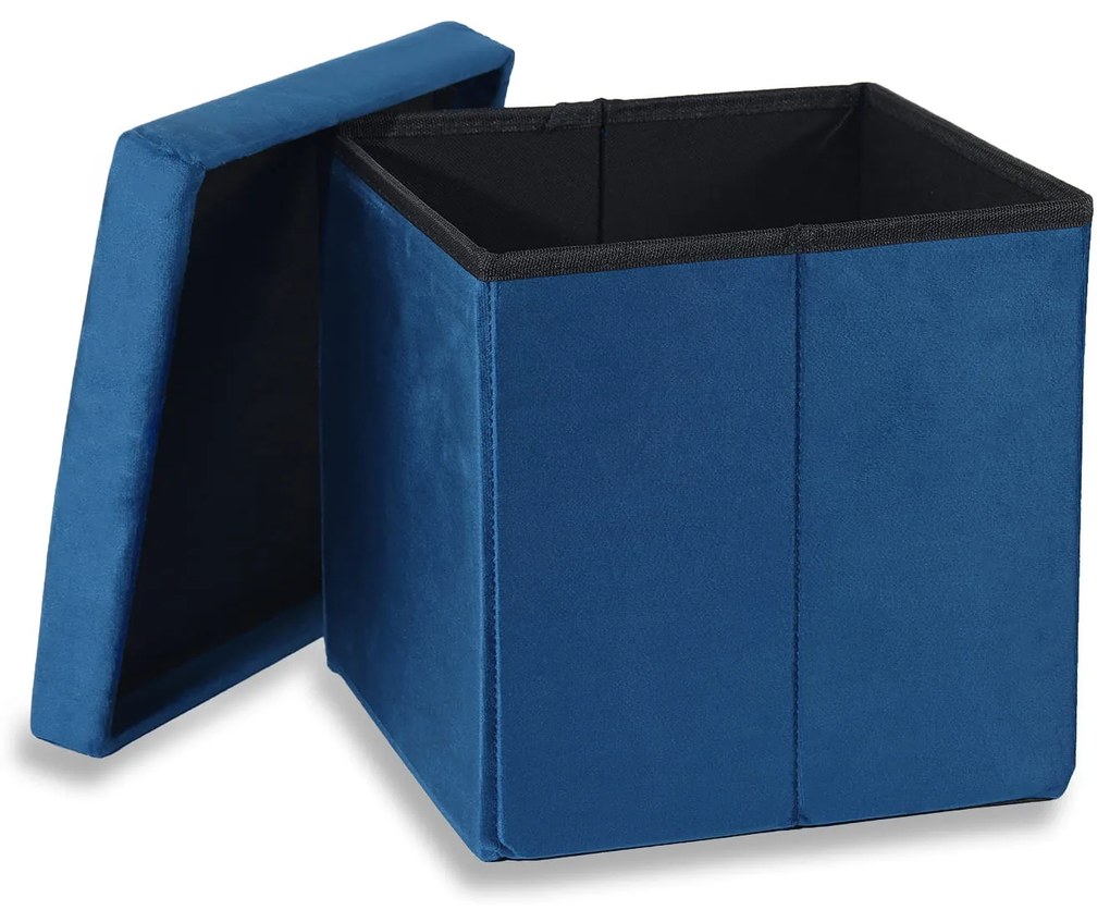 Taburet pliabil albastru CUBEXO VELVET M