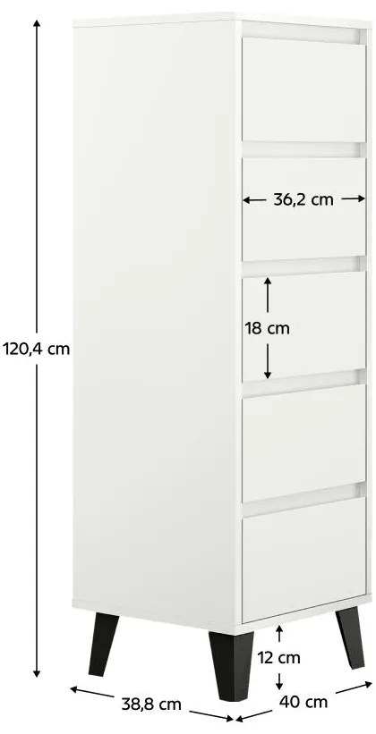 Comodă Brisas 3 (alb + negru) . 1116257