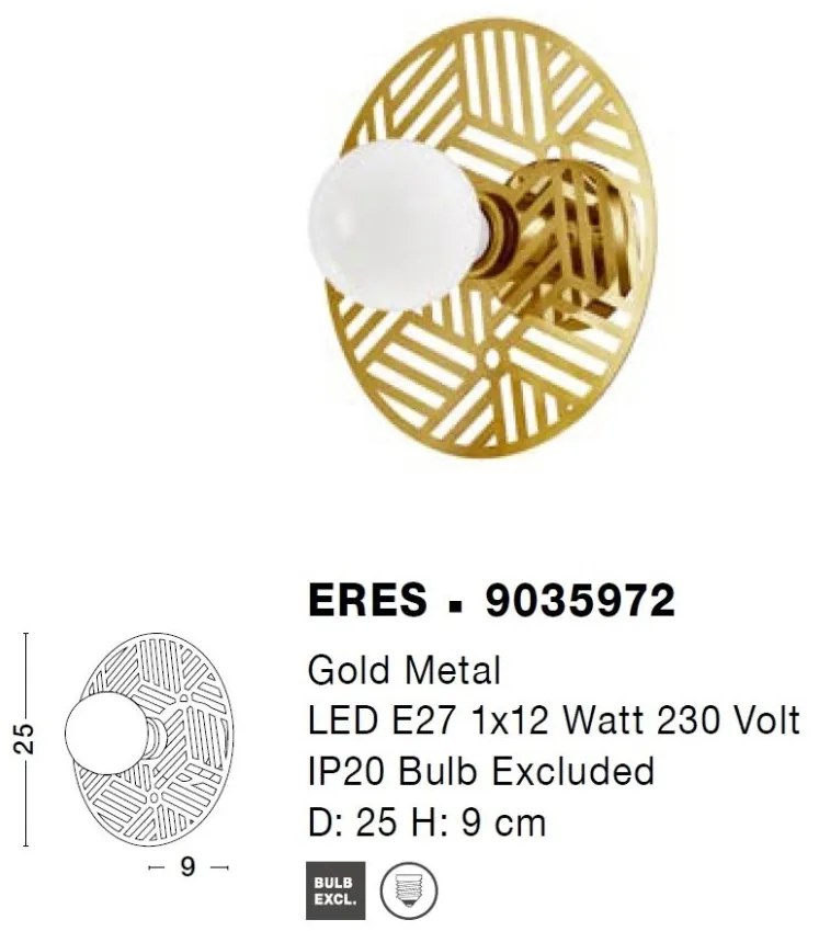 Aplica de perete/tavan metal design decorativ ERES