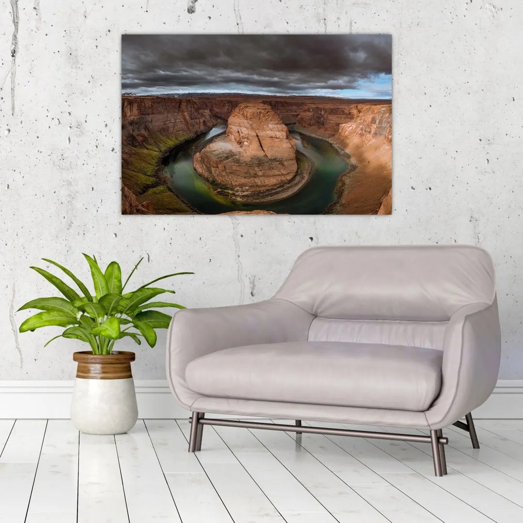 Tablou cu lac în stânci (90x60 cm)