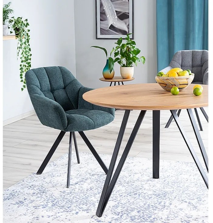 Masa dining Stejar / Negru, TETIS 100x100